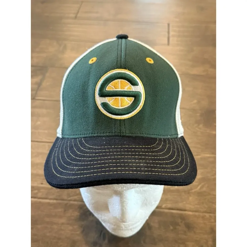 Vintage Y2K Adidas Mens NBA Seattle Sonics Supersonics Wool Fitted Hat OSFA Cap